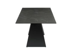 Table à Manger Extensible LIBSY - 6 à 8 Couverts - Céramique Et Métal - Noir -Mobilia Boutique table a manger 400131