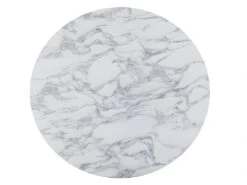 Table à Manger Ronde MANAGA - 4 Couverts - MDF Blanc Effet Marbre -Mobilia Boutique table a manger 402653