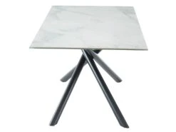 Table à Manger SORRENTE - Céramique & Verre Trempé - 6 Couverts - Effet Marbre Blanc -Mobilia Boutique table a manger 414947