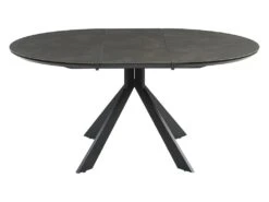 Table à Manger Extensible CLARA - 4 à 6 Couverts - Céramique & Métal - Anthracite -Mobilia Boutique table a manger 414959