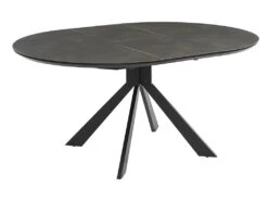 Table à Manger Extensible CLARA - 4 à 6 Couverts - Céramique & Métal - Anthracite -Mobilia Boutique table a manger 414961