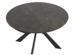 Table à Manger Extensible CLARA - 4 à 6 Couverts - Céramique & Métal - Anthracite -Mobilia Boutique table a manger 414963