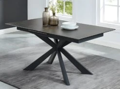 Table à Manger Extensible ALBINA - 6 à 8 Couverts - Céramique & Verre Trempé - Anthracite -Mobilia Boutique table a manger 433667