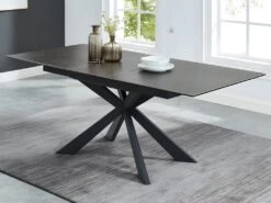 Table à Manger Extensible ALBINA - 6 à 8 Couverts - Céramique & Verre Trempé - Anthracite -Mobilia Boutique table a manger 433669