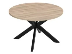 Table à Manger TILKI - 4 Couverts - MDF & Métal - Chêne Et Noir -Mobilia Boutique table a manger 439181