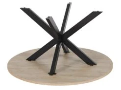 Table à Manger TILKI - 4 Couverts - MDF & Métal - Chêne Et Noir -Mobilia Boutique table a manger 439185