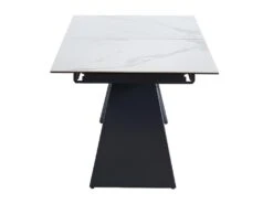 Table à Manger Extensible LIBSY - 6 à 8 Couverts - Céramique Et Métal - Blanc -Mobilia Boutique table a manger 443695