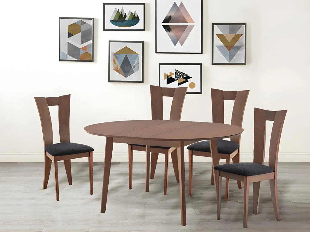 Table Ovale Extensible TIFFANY - 4 à 6 Couverts - Hêtre Massif - Noyer 3 Table Ovale Extensible TIFFANY - 4 à 6 Couverts - Hêtre Massif - Noyer