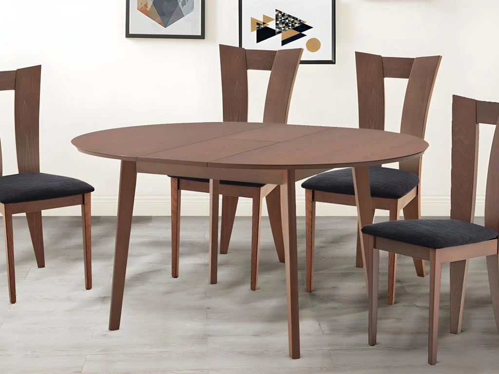 Table Ovale Extensible TIFFANY - 4 à 6 Couverts - Hêtre Massif - Noyer 4 Table Ovale Extensible TIFFANY - 4 à 6 Couverts - Hêtre Massif - Noyer – Image 2