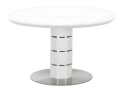 Table à Manger Extensible - 4 à 6 Couverts - MDF Et Métal Inoxydable - Blanc Laqué - CUSCO -Mobilia Boutique table a manger 493439