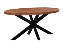 Table à Manger - 6 Couverts - Bois De Manguier Et Métal Noir - KUMAR -Mobilia Boutique table a manger 494055