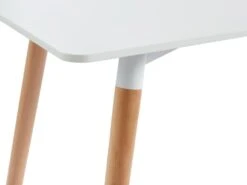 Table à Manger 4 Couverts En MDF Et Hêtre - Blanc - CAROLIANE -Mobilia Boutique table a manger 7743945