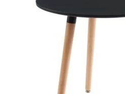 Table à Manger 2 Couverts En MDF Et Hêtre - Noir - ROLENA -Mobilia Boutique table a manger 7946609