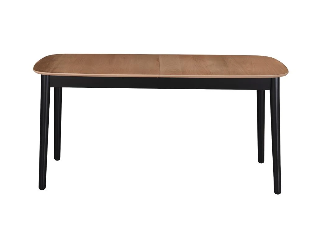 Table à Manger Extensible 6 à 8 Couverts En MDF Et Hévéa - Naturel Et Noir - VISBY 5 Table à Manger Extensible 6 à 8 Couverts En MDF Et Hévéa - Naturel Et Noir - VISBY – Image 3