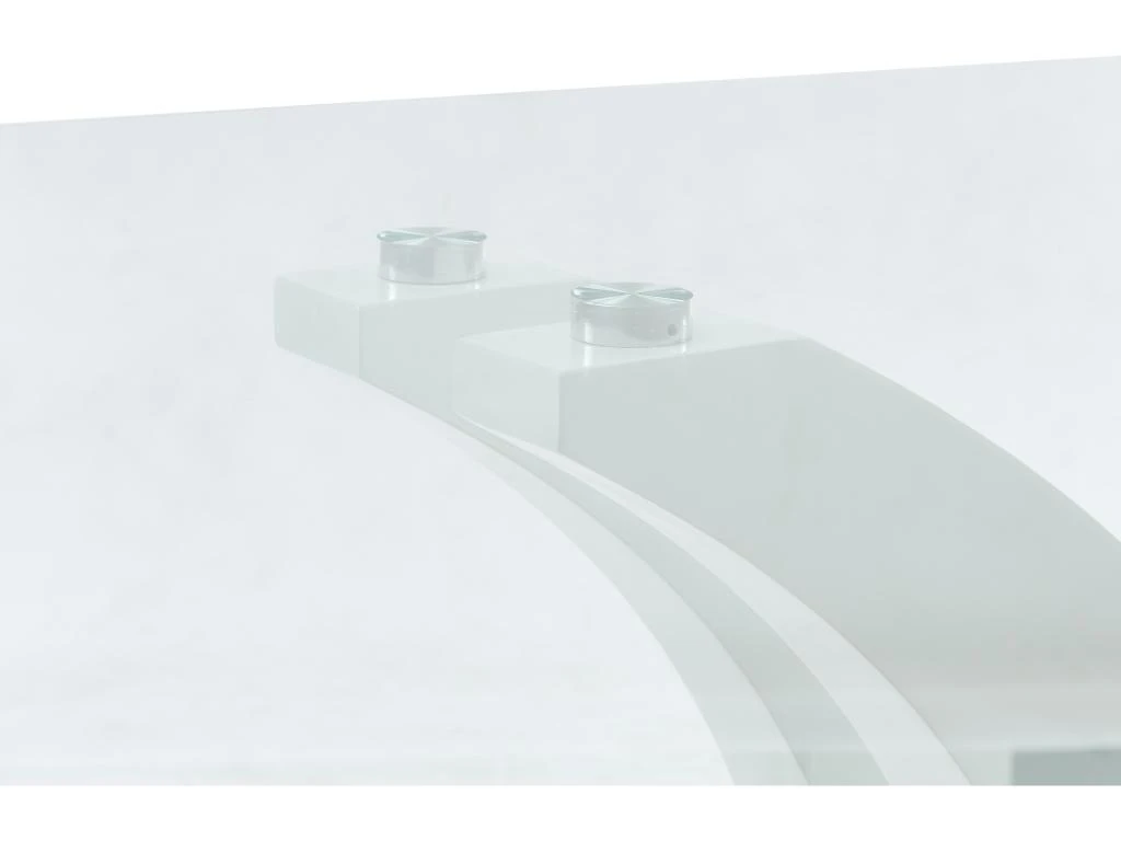 Table à Manger 6 Couverts En Verre Trempé Et MDF - Naturel Et Blanc - BARLATANA 9 Table à Manger 6 Couverts En Verre Trempé Et MDF - Naturel Et Blanc - BARLATANA – Image 7