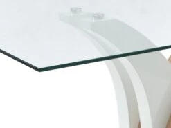 Table à Manger 6 Couverts En Verre Trempé Et MDF - Naturel Et Blanc - BARLATANA 14 Table à Manger 6 Couverts En Verre Trempé Et MDF - Naturel Et Blanc - BARLATANA -Mobilia Boutique table a manger 8754809