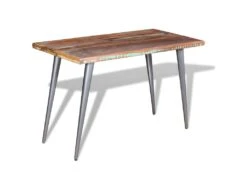 Table De Salon Salle à Manger Design Bois De Récupération 120 X 60 X 76 Cm 0902177 -Mobilia Boutique table a manger 8939889