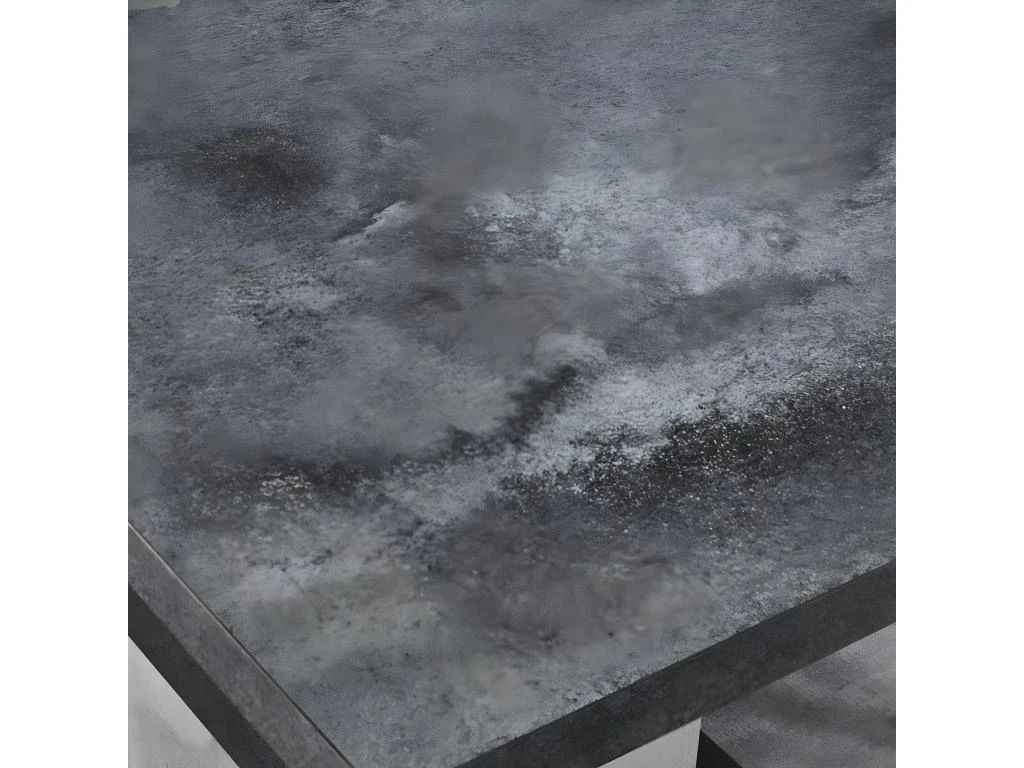 HOFFMAN - Table De Repas Allongeable à Pied Central Gris Aspect Pierre 5 HOFFMAN - Table De Repas Allongeable à Pied Central Gris Aspect Pierre – Image 3