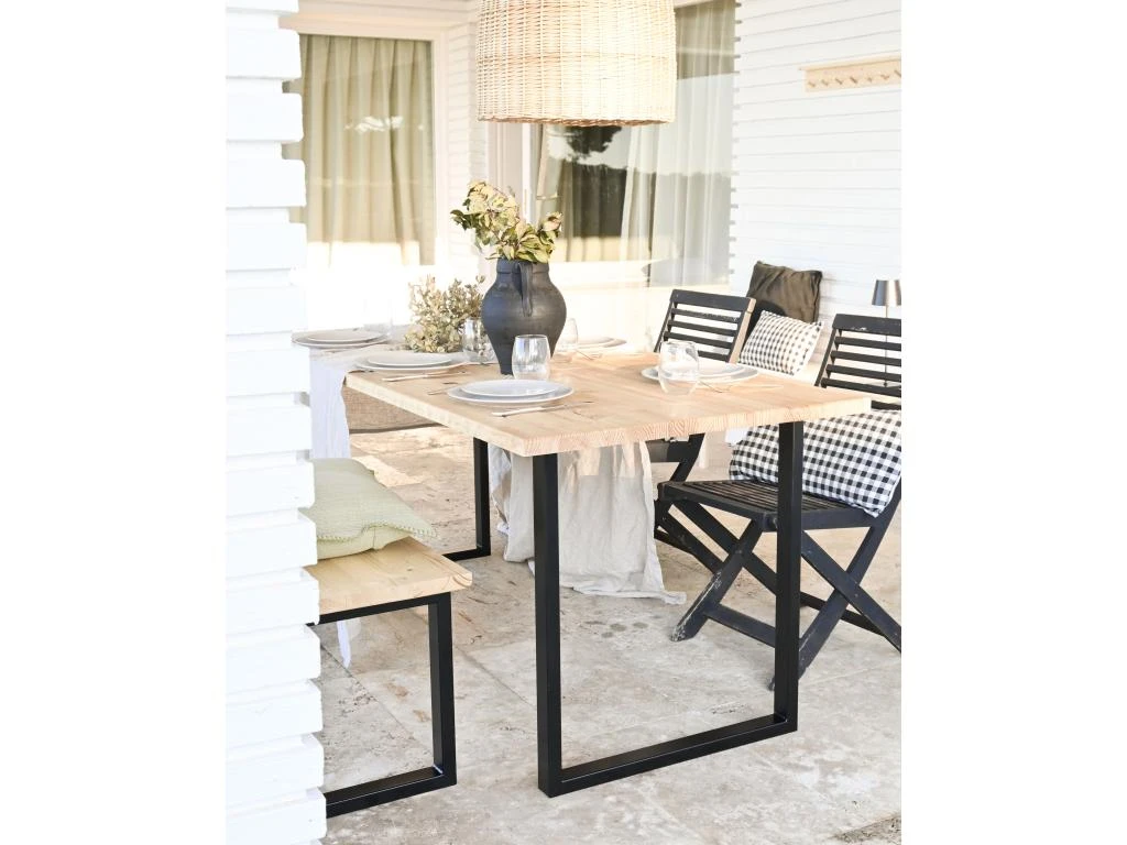 Table à Manger Zocco Naturelle Et Noir 180x80cm 6 Table à Manger Zocco Naturelle Et Noir 180x80cm – Image 4