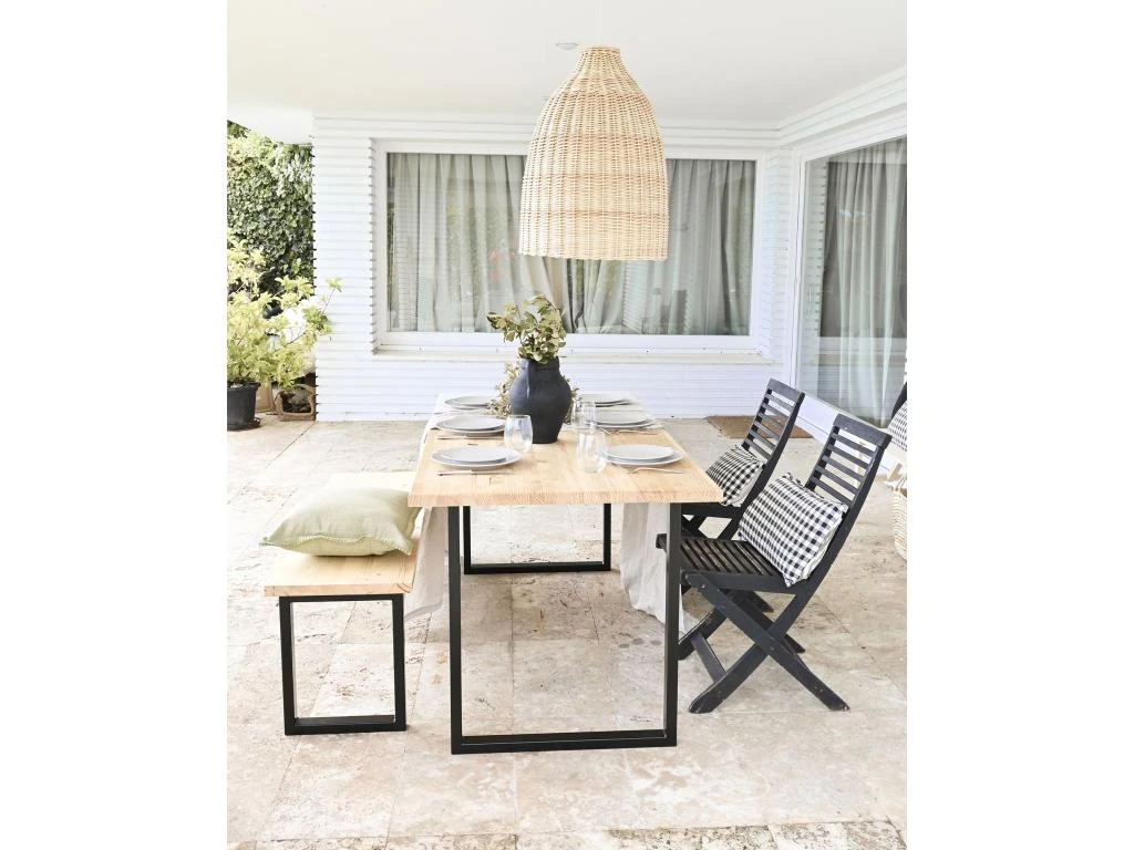 Table à Manger Zocco Naturelle Et Noir 180x80cm 7 Table à Manger Zocco Naturelle Et Noir 180x80cm – Image 5