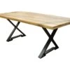Table Bois Massif Et Pieds Métal Noir N°34 - Naturel -Mobilia Boutique table a manger 8944019