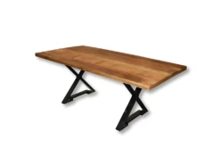 Table Bois Massif Et Pieds Métal Noir N°34 - Naturel -Mobilia Boutique table a manger 8944023