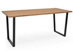 Table à Manger Gala Chêne Foncé Et Noir 140cm