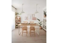 Table à Manger Zocco Naturelle Et Blanche 200x80cm -Mobilia Boutique table a manger 8944699