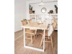 Table à Manger Zocco Naturelle Et Blanche 200x80cm -Mobilia Boutique table a manger 8944701