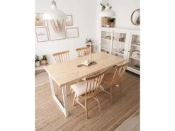 Table à Manger Zocco Naturelle Et Blanche 200x80cm -Mobilia Boutique table a manger 8944703