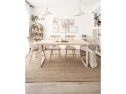 Table à Manger Zocco Naturelle Et Blanche 200x80cm -Mobilia Boutique table a manger 8944705