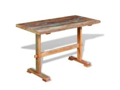 Table De Salon Salle à Manger Dîner Design Sur Pied Bois De Récupération Massif 120 Cm 0902272 -Mobilia Boutique table a manger 8944867