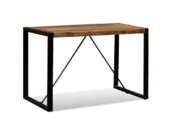 Table De Salon Salle à Manger Design Bois De Récupération Massif 120 Cm 0902181