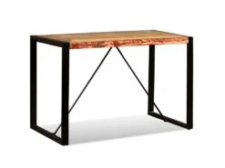 Table De Salon Salle à Manger Design Bois De Récupération Massif 120 Cm 0902181 -Mobilia Boutique table a manger 8944883