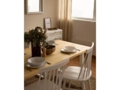 Table à Manger Nina Naturelle Et Blanche 180x80cm -Mobilia Boutique table a manger 8944981