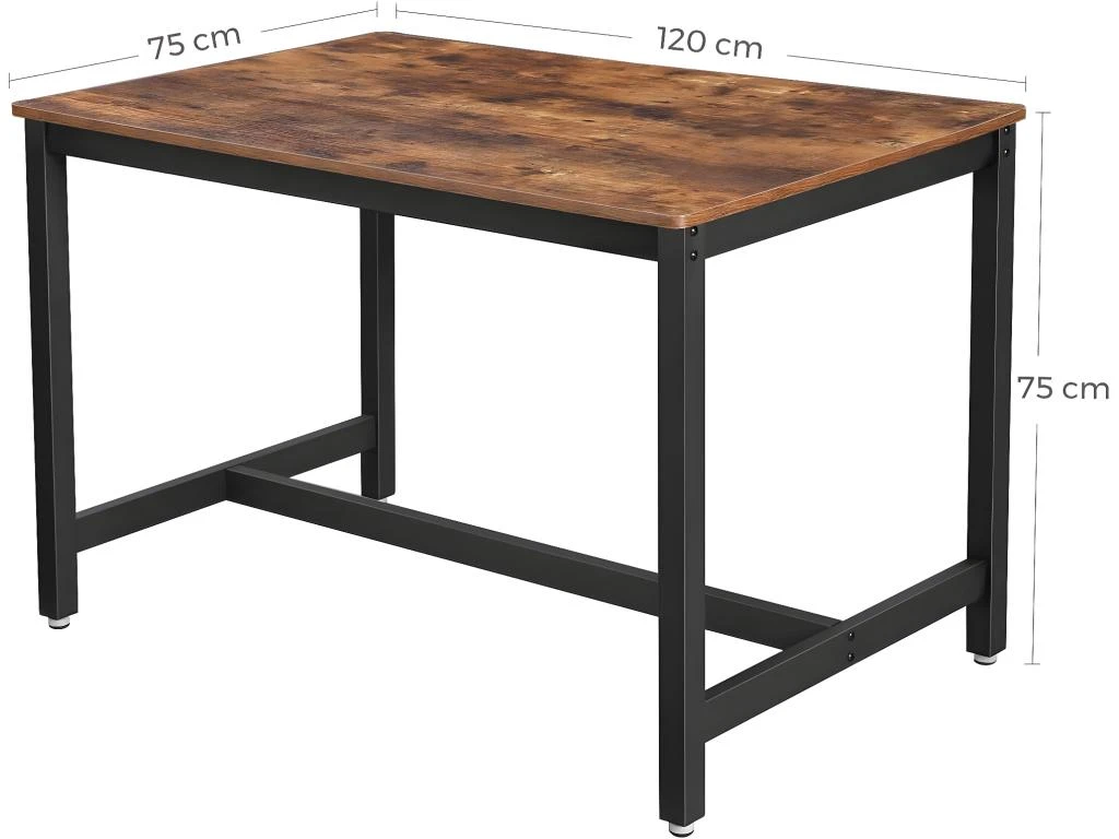 Table De Salle à Manger Pour 4 Personnes Industriel Bois Et Métal Noir 120 X 75 Cm 12_0000998 4 Table De Salle à Manger Pour 4 Personnes Industriel Bois Et Métal Noir 120 X 75 Cm 12_0000998 – Image 2