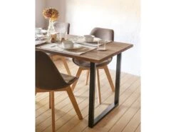 Table à Manger Zocco Chêne Foncé Et Noir 120x80cm -Mobilia Boutique table a manger 8945077