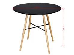 Table De Salon Salle à Manger Dîner Design Ronde Mdf Noir 0902241 -Mobilia Boutique table a manger 8945089