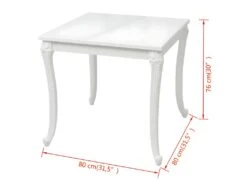 Table De Salon Salle à Manger Design 80 Cm Laquée Blanche 0902293 -Mobilia Boutique table a manger 8945987