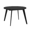 Table Ronde Extensible 110/155 Cm Plateau Noir - Pieds Métal - VANESSA -Mobilia Boutique table a manger 9177553