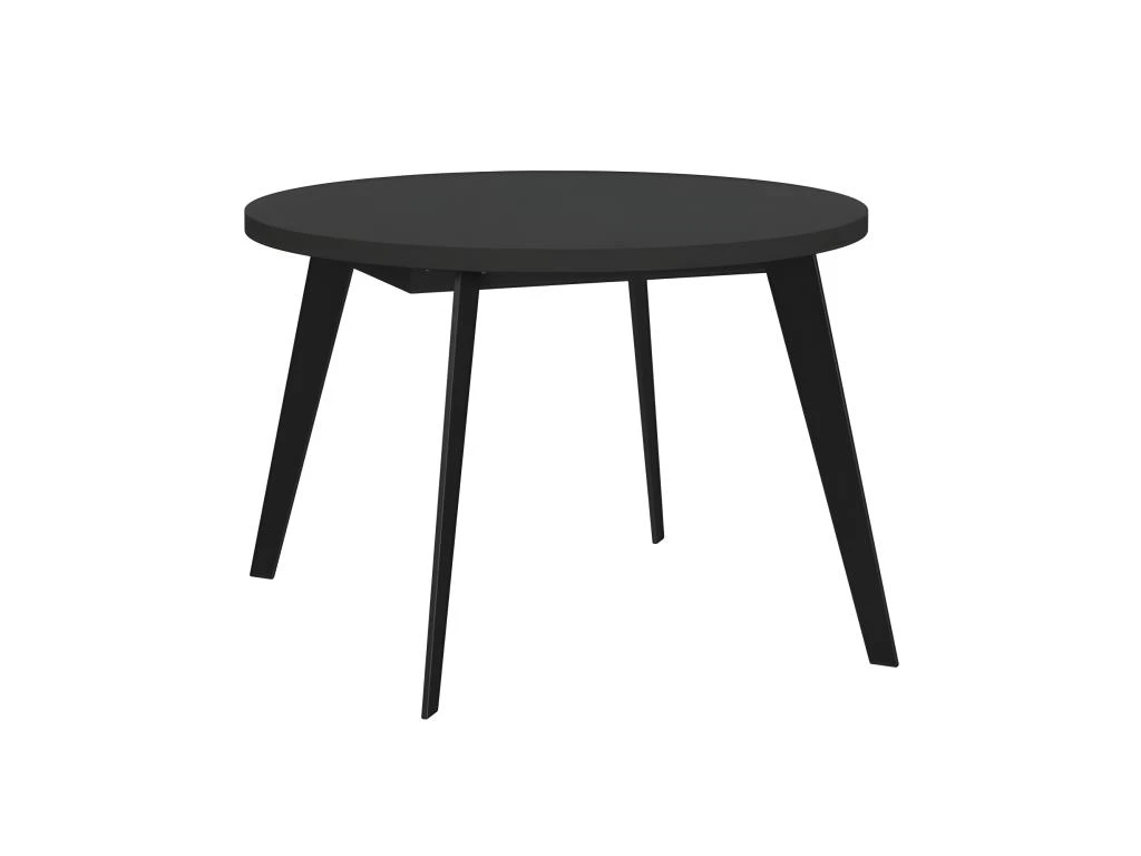 Table Ronde Extensible 110/155 Cm Plateau Noir - Pieds Métal - VANESSA 3 Table Ronde Extensible 110/155 Cm Plateau Noir - Pieds Métal - VANESSA