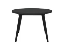 Table Ronde Extensible 110/155 Cm Plateau Noir - Pieds Métal - VANESSA 10 Table Ronde Extensible 110/155 Cm Plateau Noir - Pieds Métal - VANESSA -Mobilia Boutique table a manger 9177559