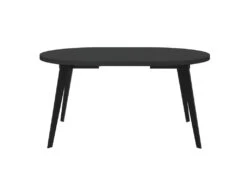 Table Ronde Extensible 110/155 Cm Plateau Noir - Pieds Métal - VANESSA 11 Table Ronde Extensible 110/155 Cm Plateau Noir - Pieds Métal - VANESSA -Mobilia Boutique table a manger 9177561