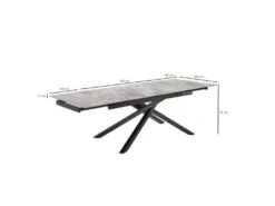 Table Extensible 160/240 Cm Céramique Gris Marbré Pied Torsadé - DAKOTA 05 -Mobilia Boutique table a manger 9177657