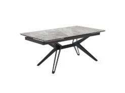 Table Extensible 160/240 Cm Céramique Gris Marbré Pied Trapèze - DAKOTA 07