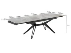 Table Extensible 160/240 Cm Céramique Gris Marbré Pied Trapèze - DAKOTA 07 -Mobilia Boutique table a manger 9178587