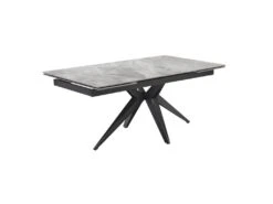 Table Extensible 160/240 Cm Céramique Gris Marbré Pied étoile - DAKOTA 06