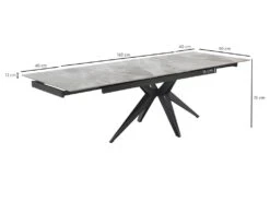Table Extensible 160/240 Cm Céramique Gris Marbré Pied étoile - DAKOTA 06 -Mobilia Boutique table a manger 9178713