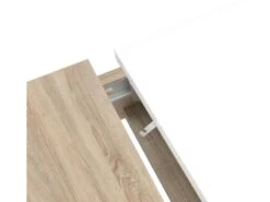 Table De Repas Extensible 160/206 Plateau Blanc Laqué Et Pieds Gris - ALEXIANE -Mobilia Boutique table a manger 9178751