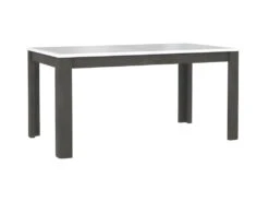 Table De Repas Extensible 160 à 206 Cm Bois Blanc Et Gris - CALVI